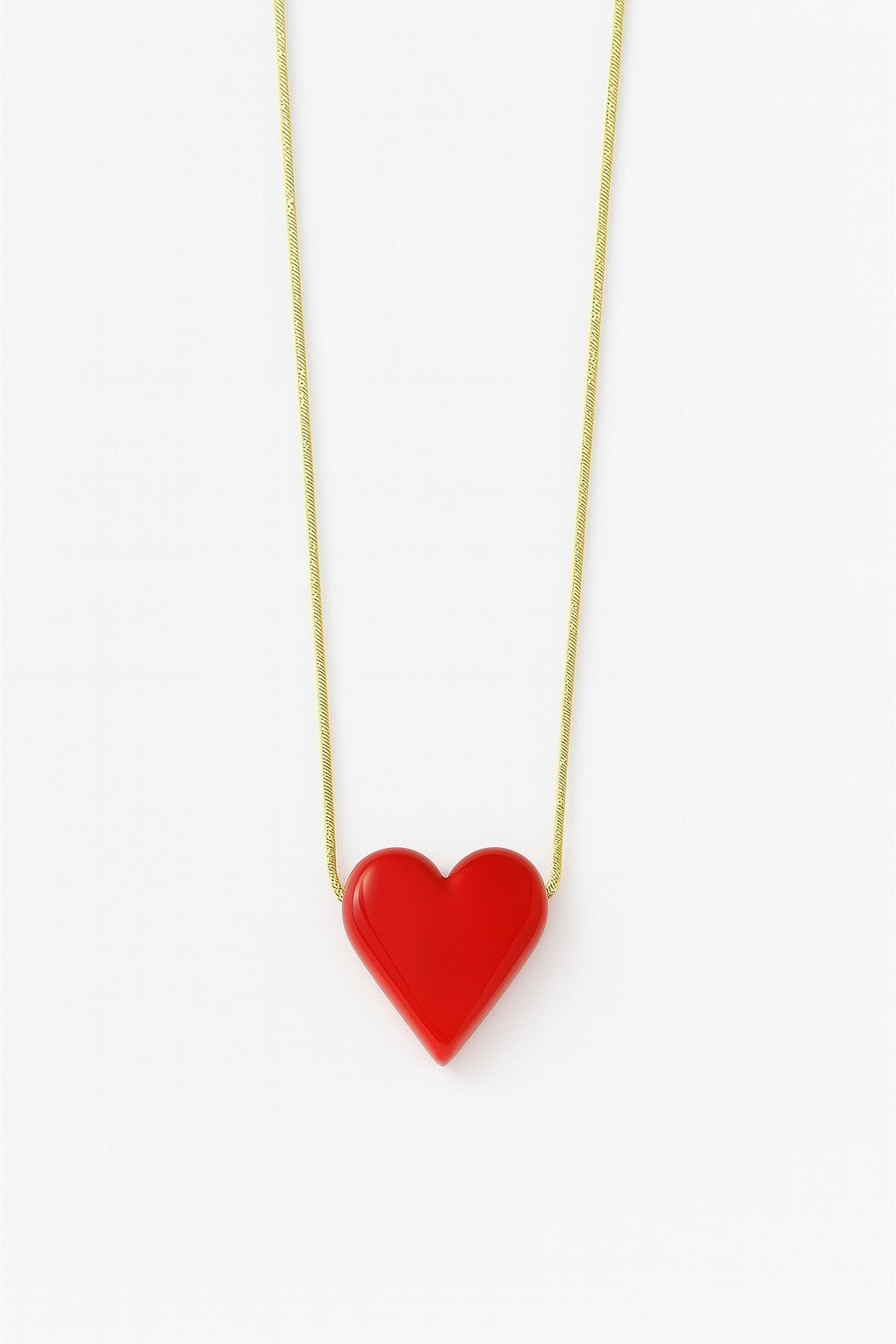 Nerezový červený náhrdelník Murano Heart